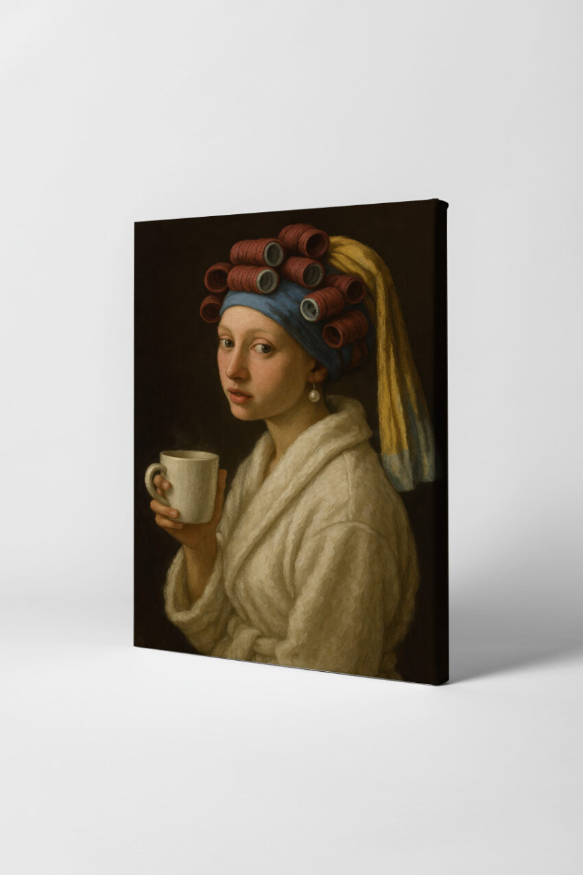 Malerei Poster Frau Lockenwickler Porträt klassisch