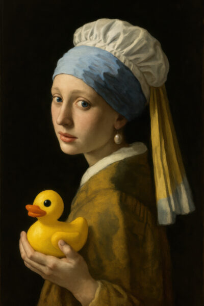 Frau Quietscheente Poster