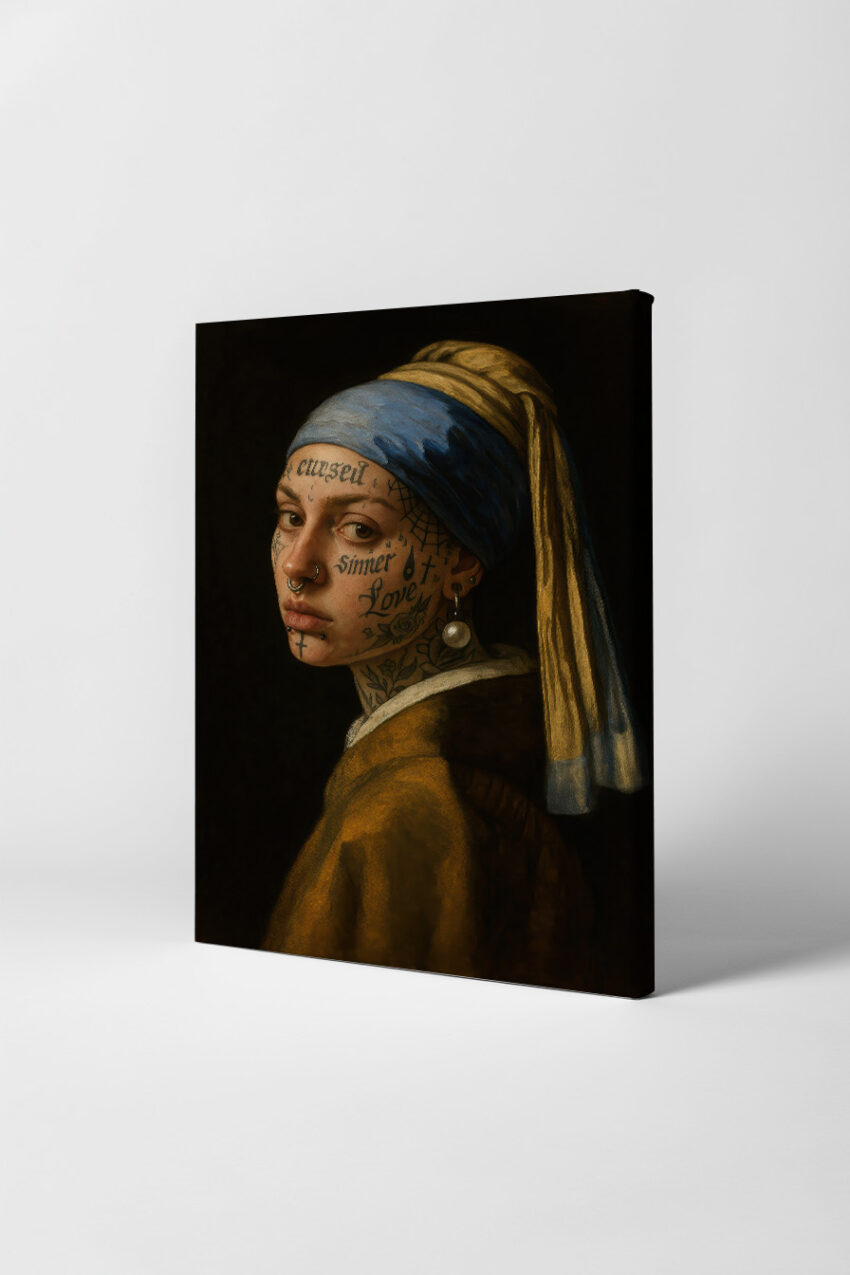 Fotografie Poster Frau Tattoos Porträt Piercing