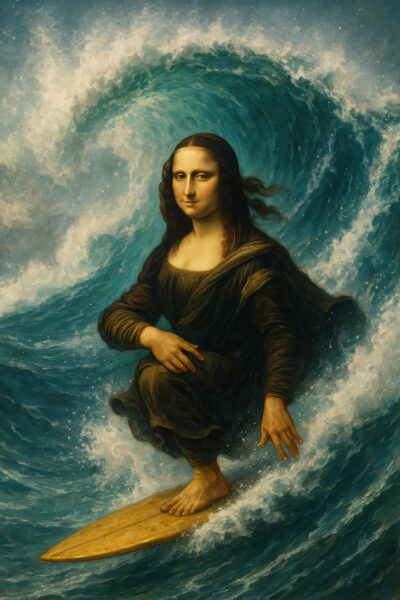 Mona Lisa surft Leinwandbild