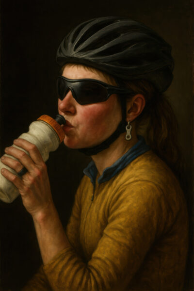 Frau Fahrradhelm Leinwandbild