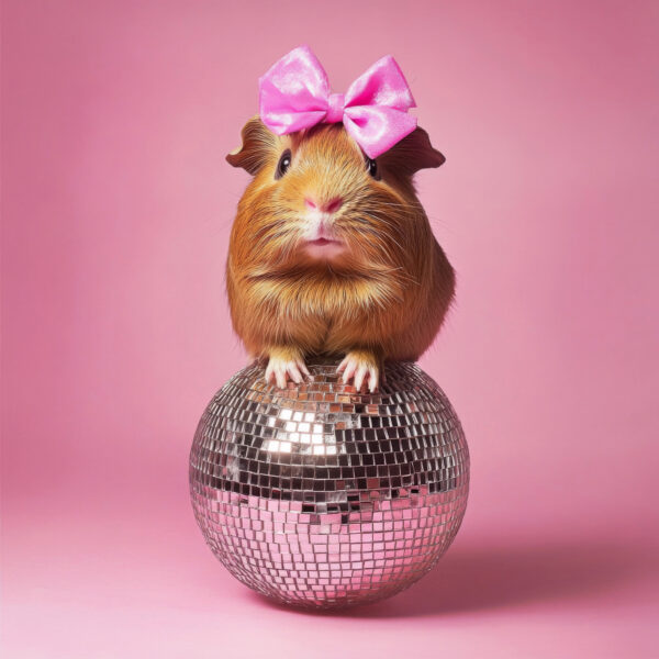 Meerschweinchen mit Schleife Poster