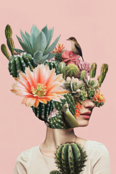 Frau Kaktusblüten Poster