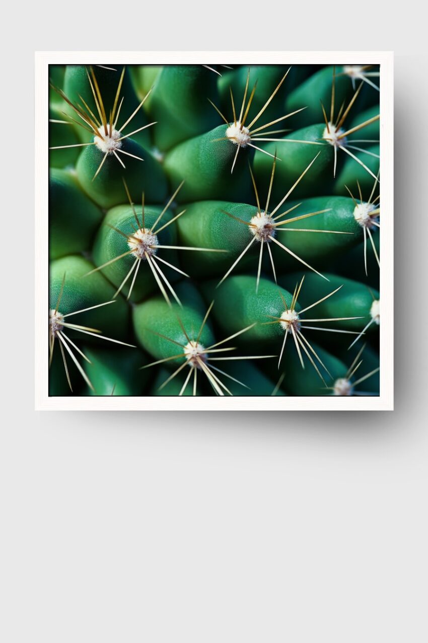 Fotografie Poster Kaktus Dornen grün scharf