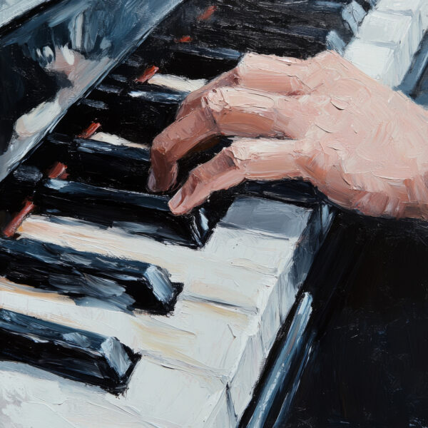 Hand am Klavier Gerahmt