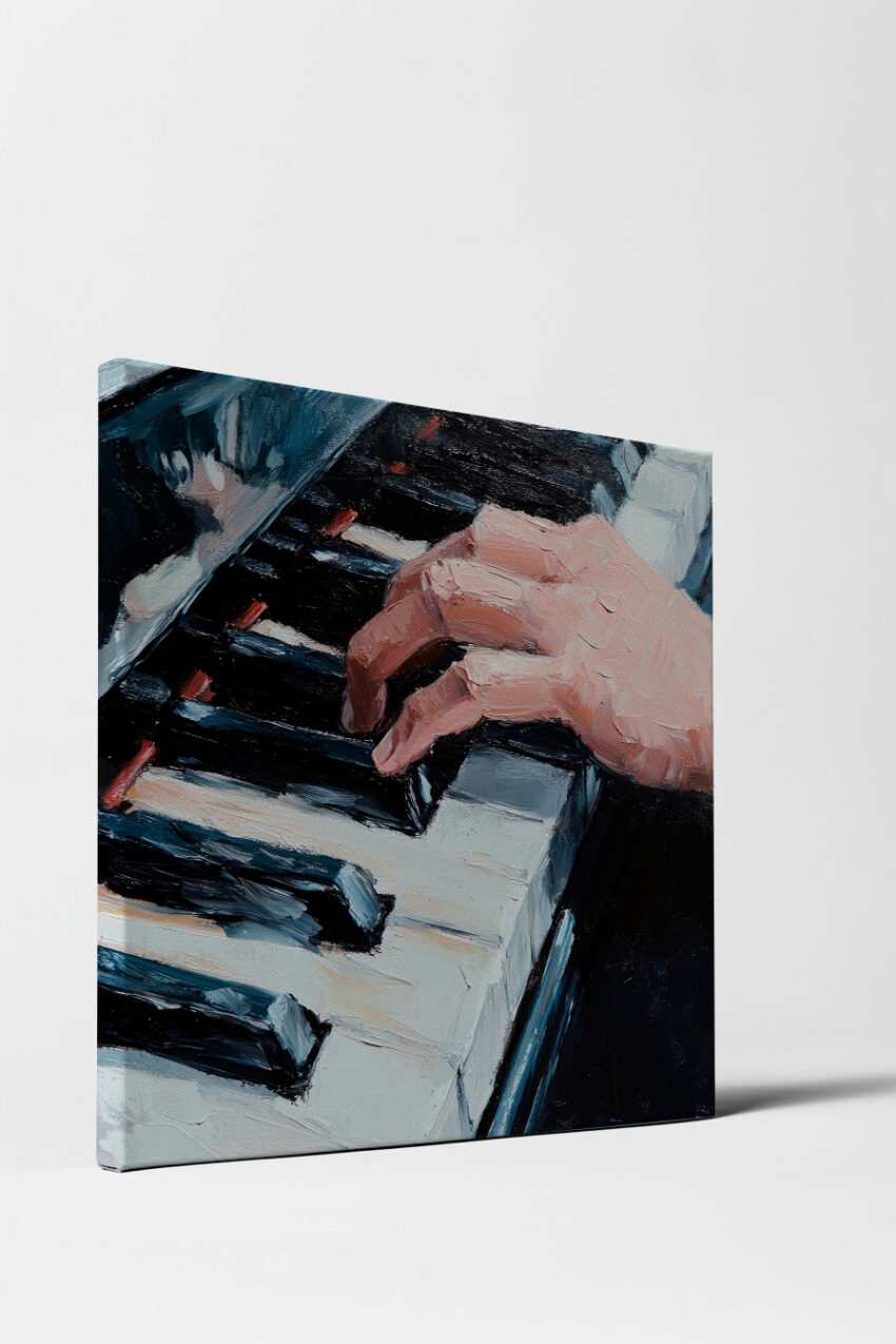 Malerei Poster Hand am Klavier Nahaufnahme Fingerspitzen