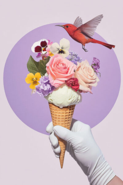 Eistüte Blumenstrauß Poster