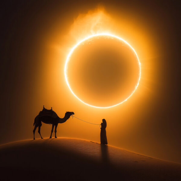 Kamel bei Sonnenfinsternis Poster