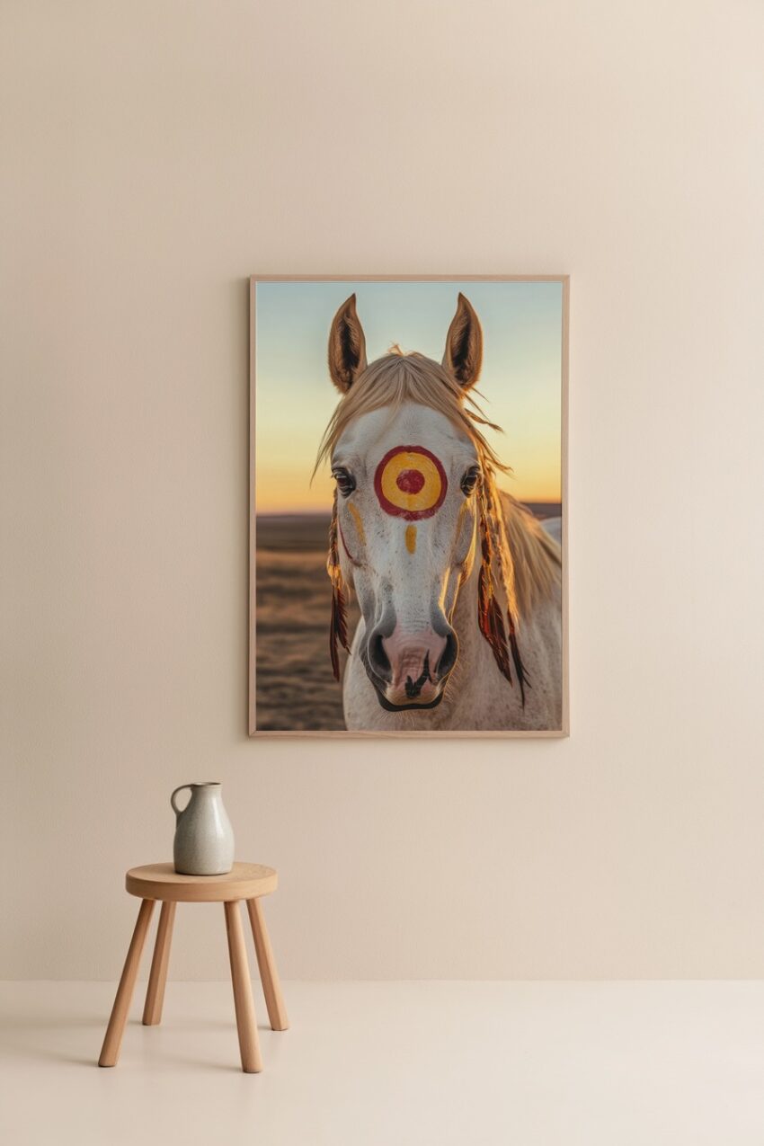 Fotografie Poster Pferd Zielscheibe rot gelb weiß