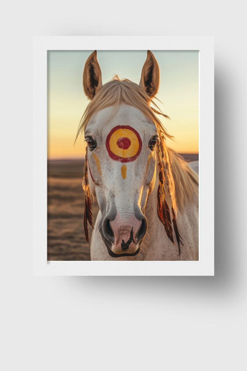 Fotografie Poster Pferd Zielscheibe rot gelb weiß