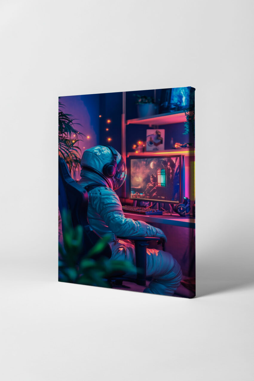 Digitale Kunst Poster Astronaut Headset Bildschirmlicht bunt