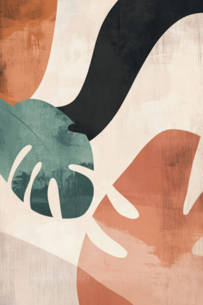 Monstera Blätter Abstrakt Poster