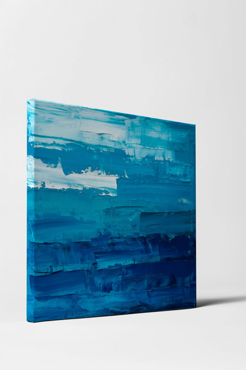 Abstrakt Poster Farbenstruktur Blau rau kräftig