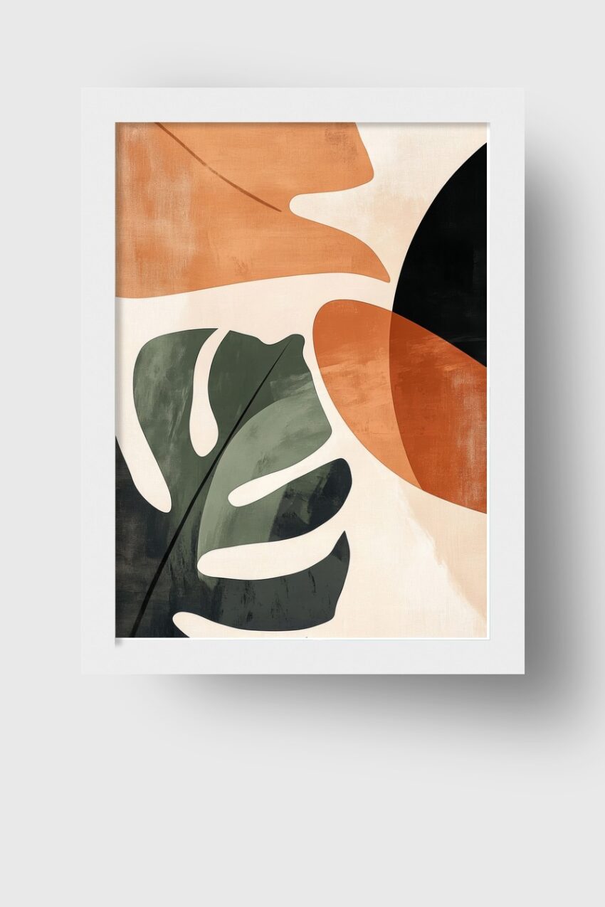 Grafik Poster Blatt Struktur grün orange organisch