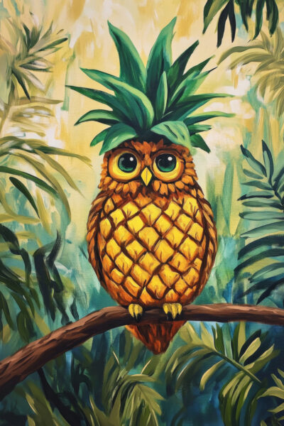 Ananas Eule Baum Poster