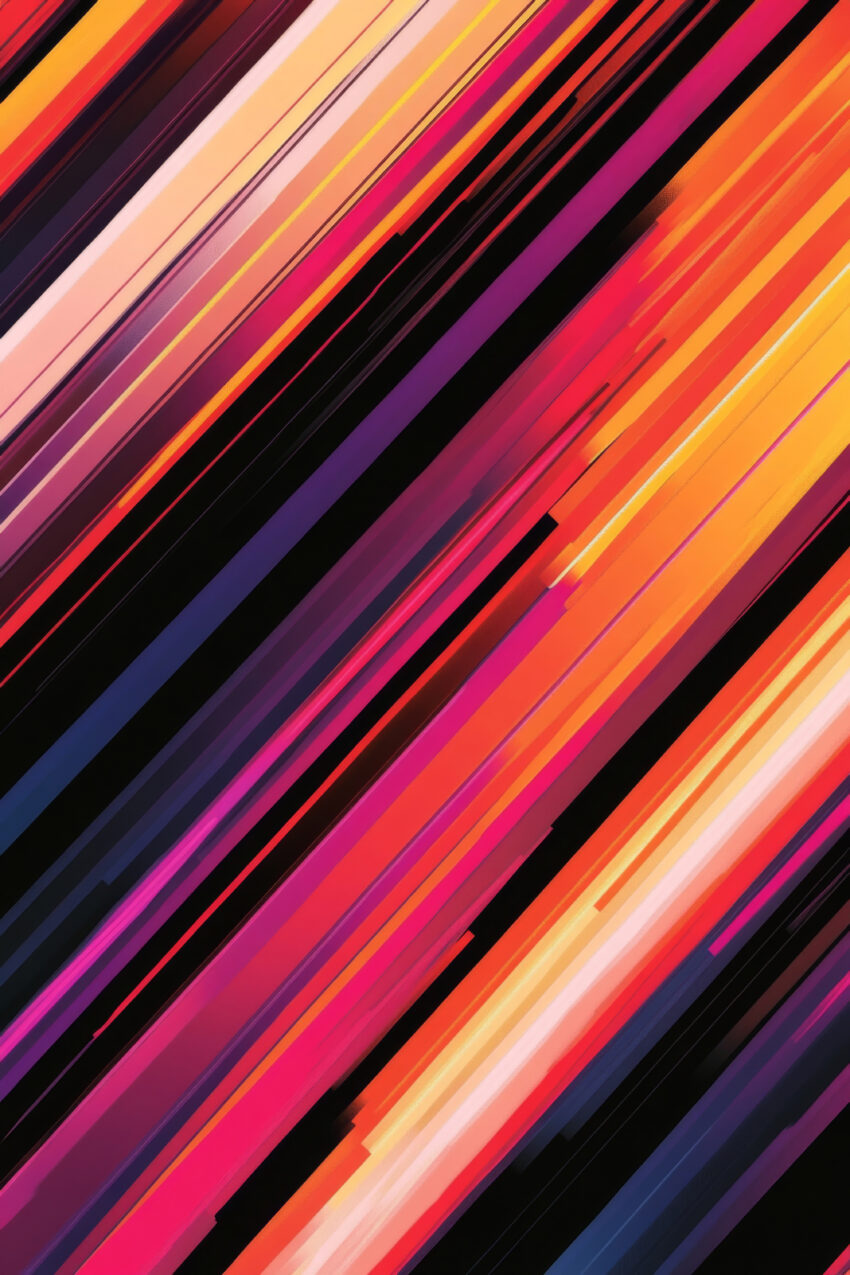 Digitale Kunst Poster Streifen Farbverlauf warm bunt diagonal