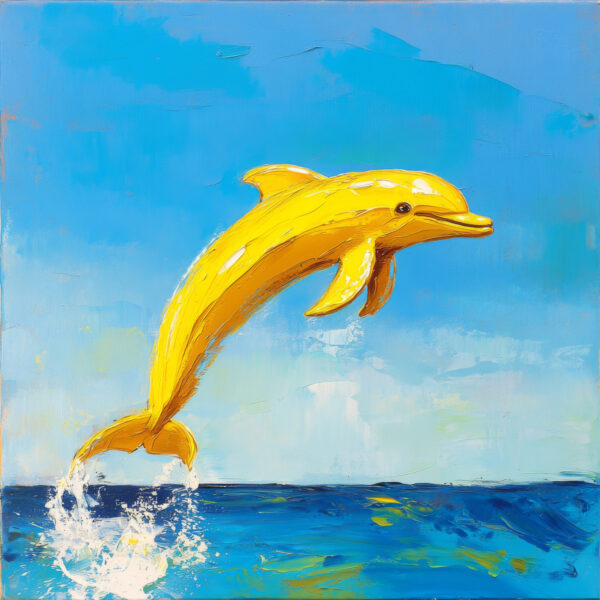 Delfin Gelb Leinwandbild