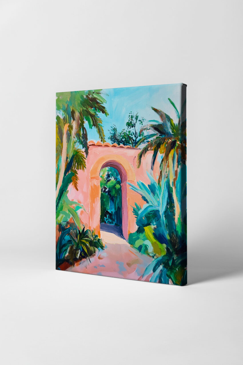 Malerei Poster Bogen Garten mediterran farbig