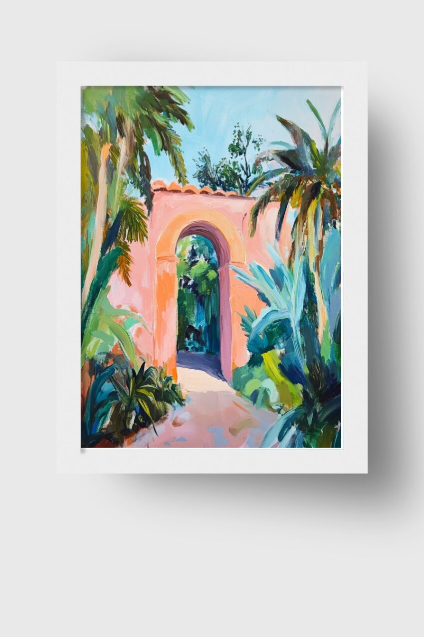 Malerei Poster Bogen Garten mediterran farbig