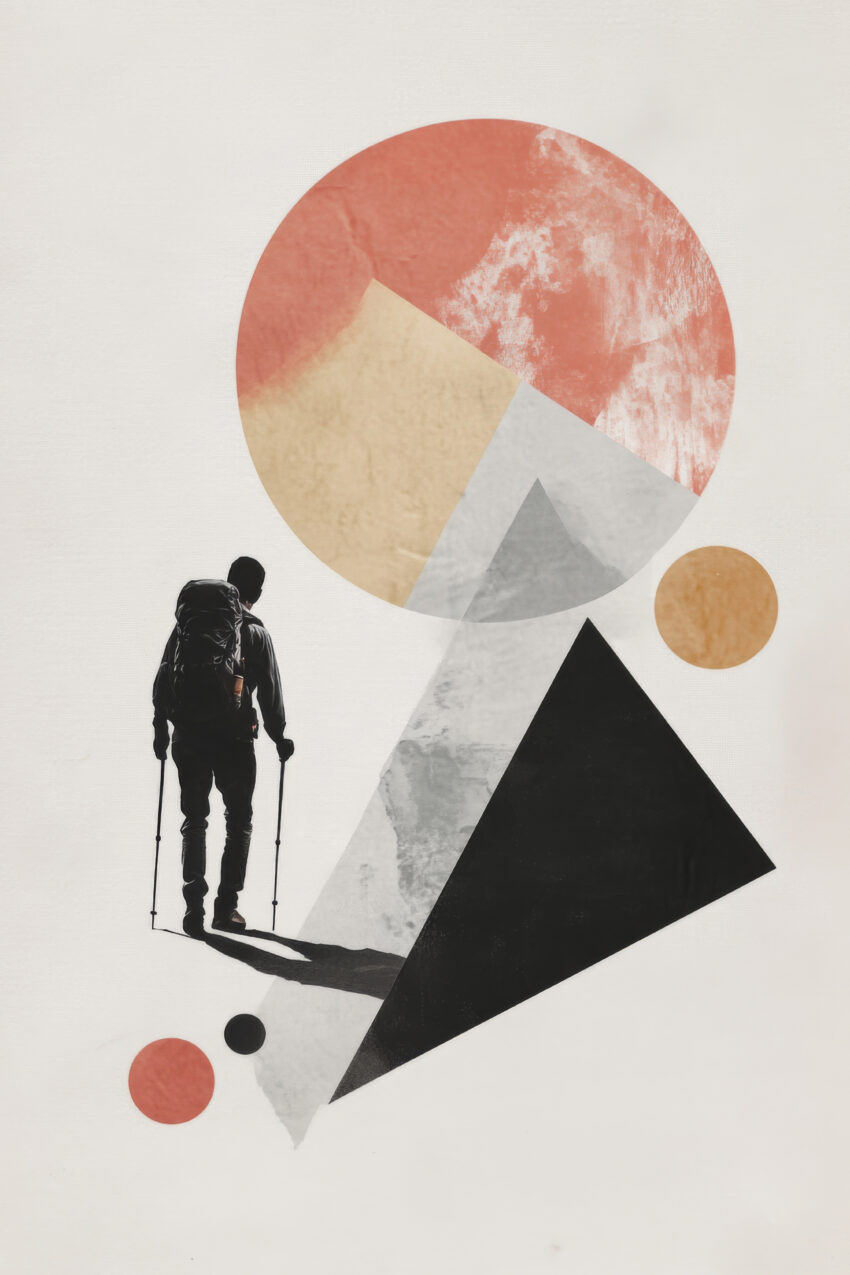 Digitale Kunst Poster Wanderer Schatten abstrakt minimalistisch
