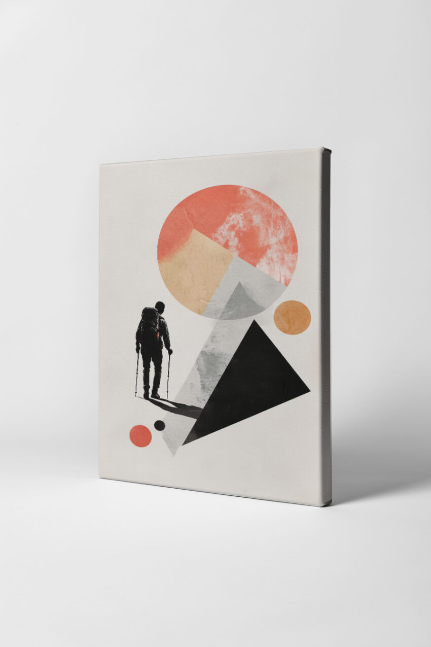 Digitale Kunst Poster Wanderer Schatten abstrakt minimalistisch