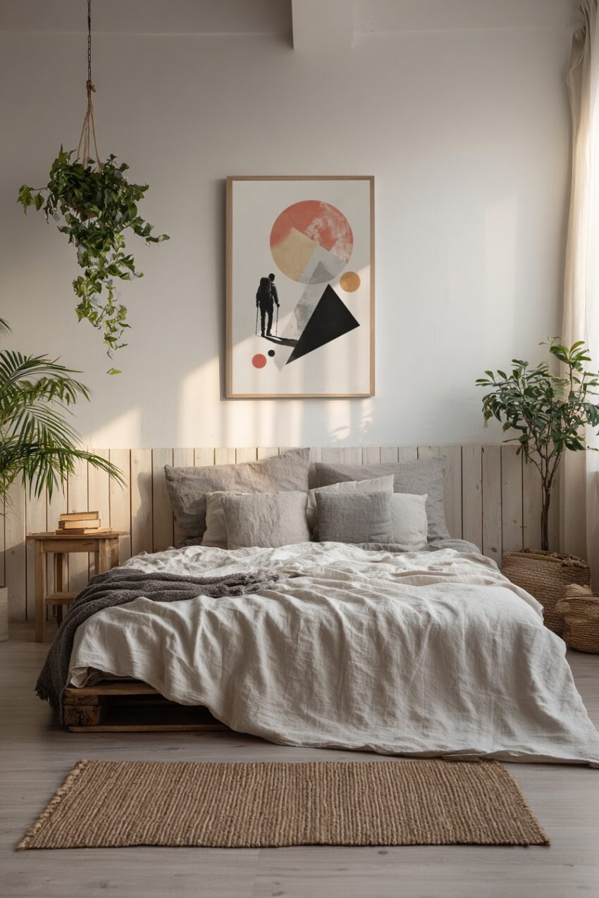 Digitale Kunst Poster Wanderer Schatten abstrakt minimalistisch
