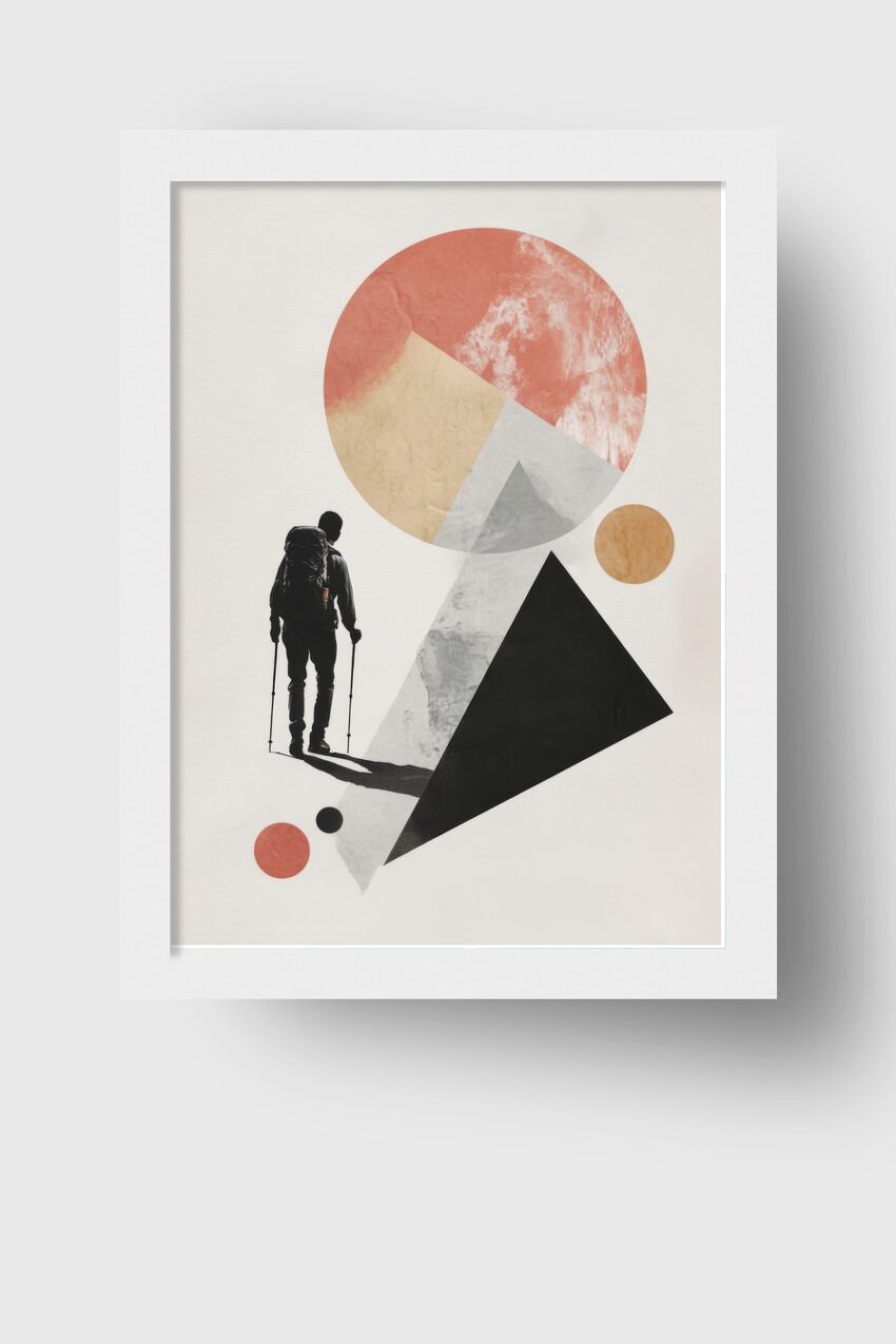 Digitale Kunst Poster Wanderer Schatten abstrakt minimalistisch