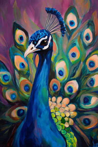 Pfau Detail Blick Leinwandbild