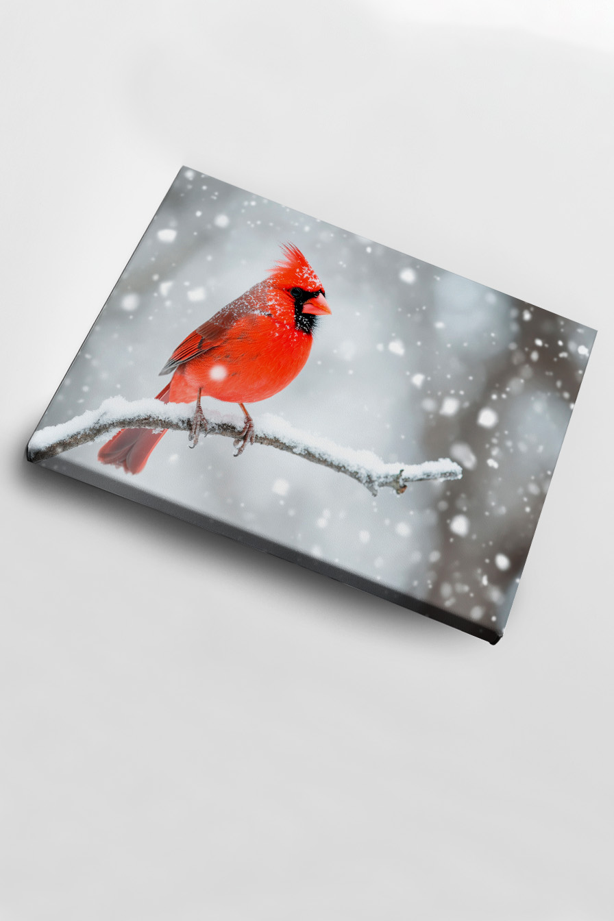 Fotografie Poster Kardinal Vogel Rot Schnee