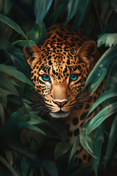 Leopard Blauäugig Leinwandbild