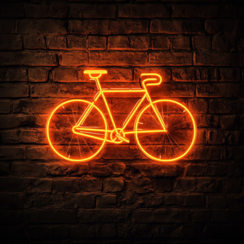 Fotografie Poster Fahrrad Neon leuchtend orange