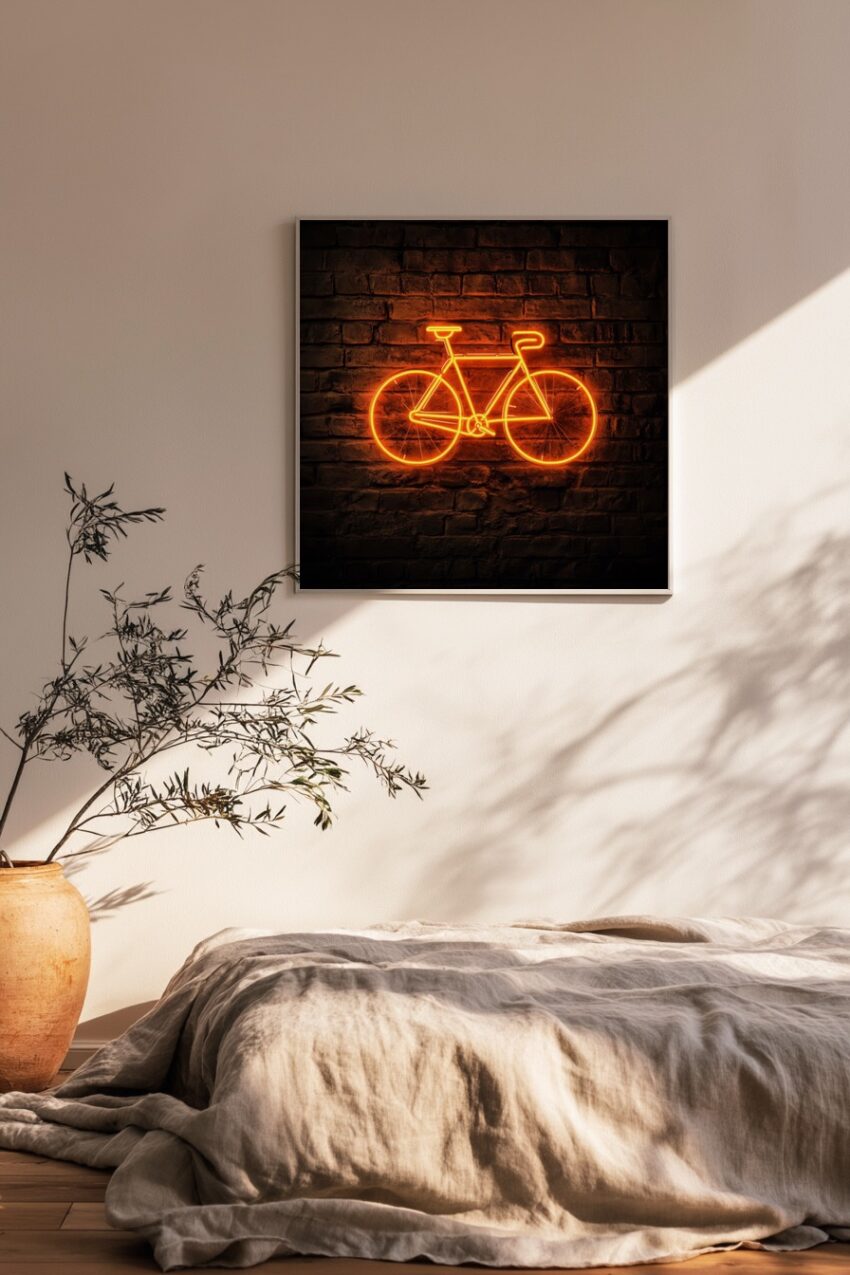 Fotografie Poster Fahrrad Neon leuchtend orange