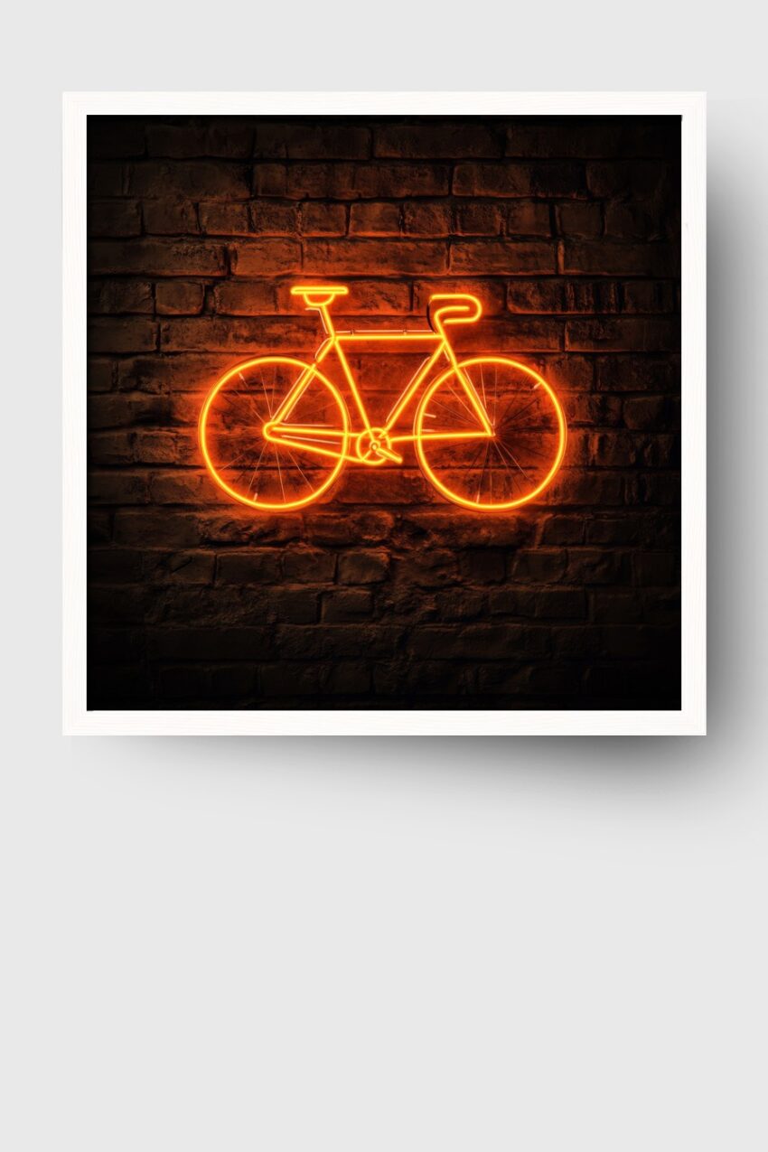 Fotografie Poster Fahrrad Neon leuchtend orange