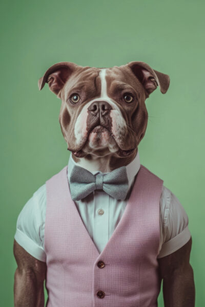 Bulldogge Weste Leinwandbild