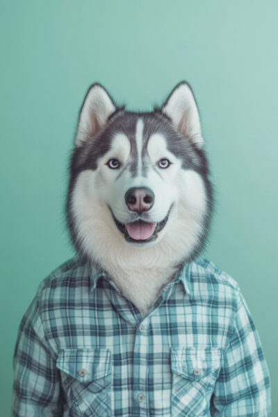 Hund im Hemd Poster