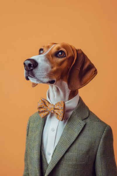 Hund Anzug Retro Poster