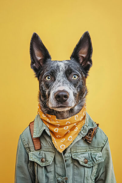 Hund mit Halstuch Poster