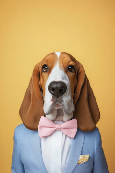 Basset Hound Smoking Poster
