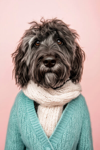 Hund mit Pullover Poster