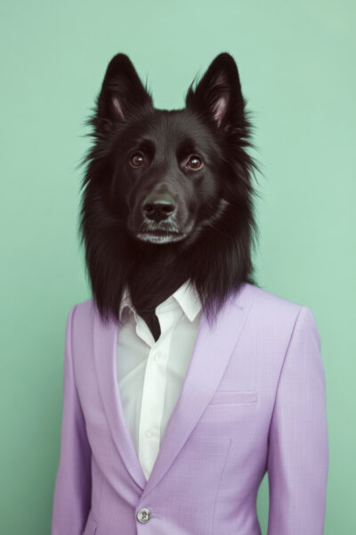 Hund Anzug Lila Poster