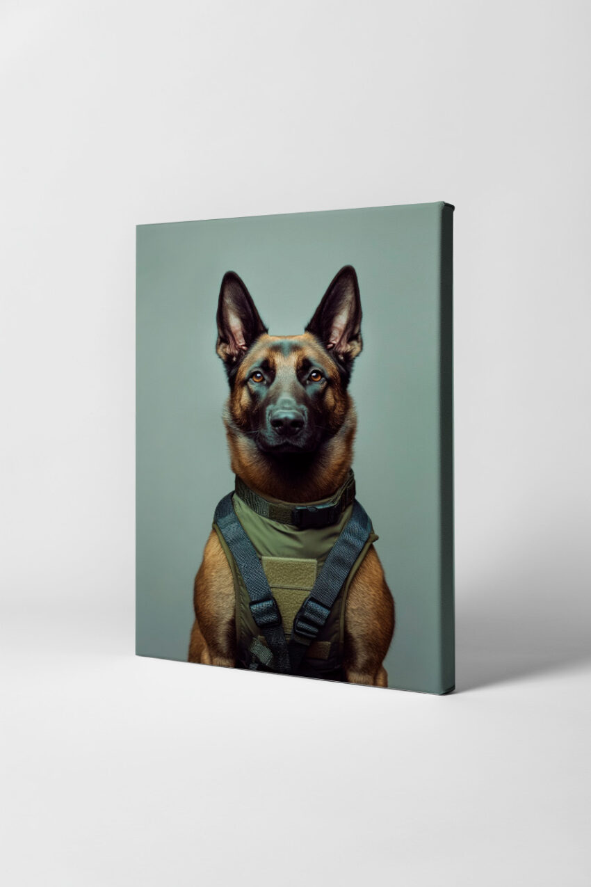 Fotografie Poster Deutscher Schäferhund wachsam braun schwarz