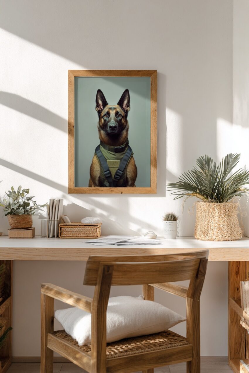 Fotografie Poster Deutscher Schäferhund wachsam braun schwarz