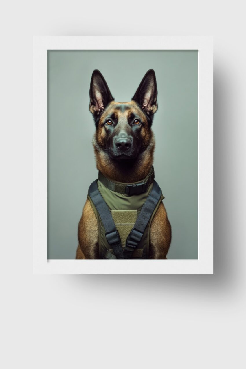 Fotografie Poster Deutscher Schäferhund wachsam braun schwarz