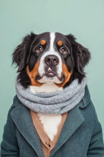Berner Sennenhund Porträt Gerahmt
