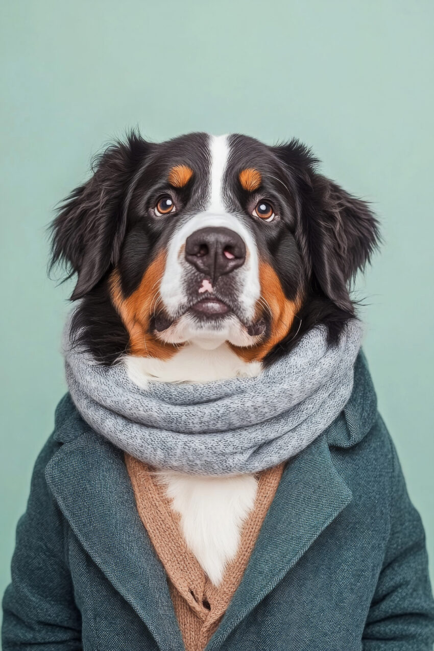 Fotografie Poster Berner Sennenhund Porträt frontal detailiert