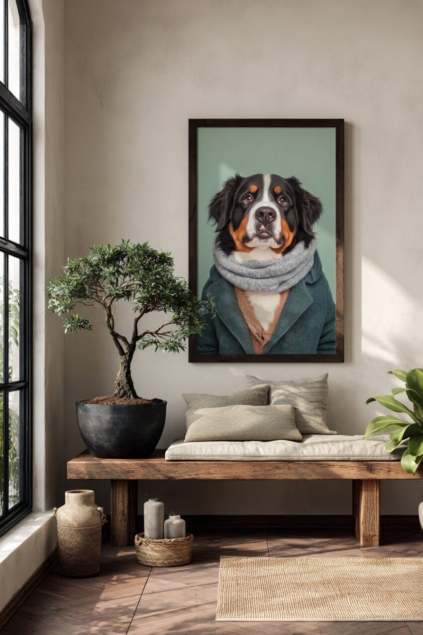 Fotografie Poster Berner Sennenhund Porträt frontal detailiert