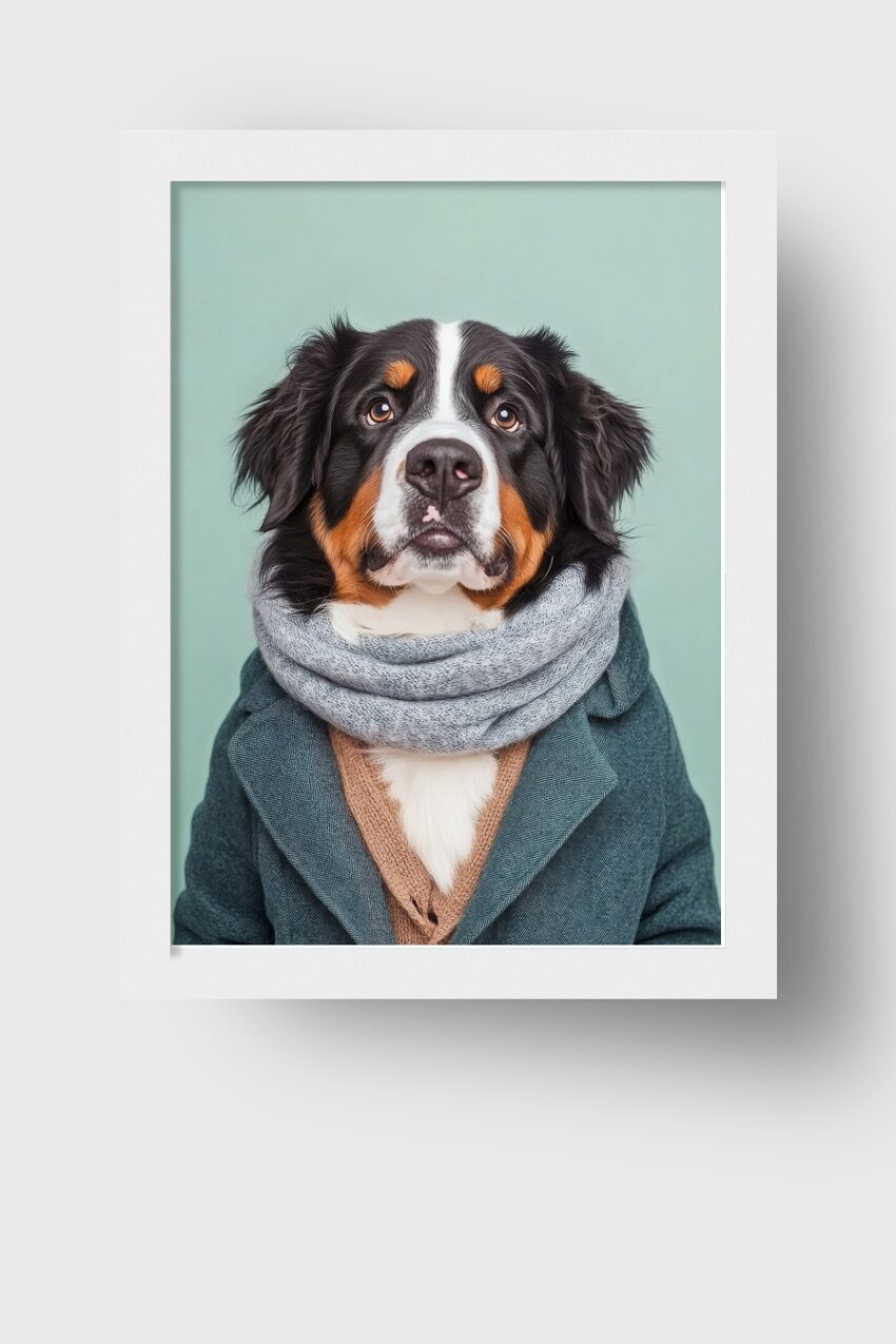 Fotografie Poster Berner Sennenhund Porträt frontal detailiert