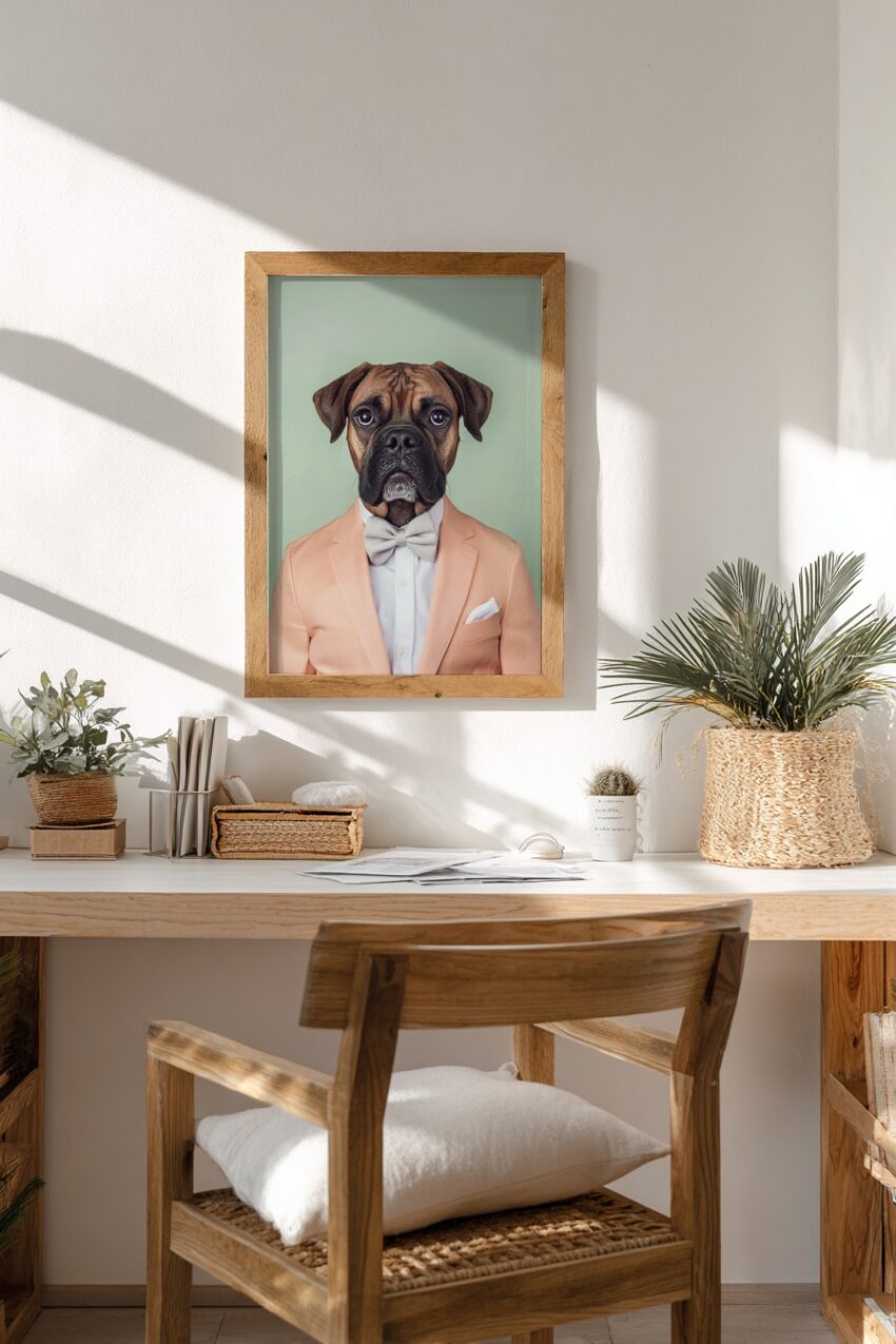 Fotografie Poster Hund im Anzug braun grau