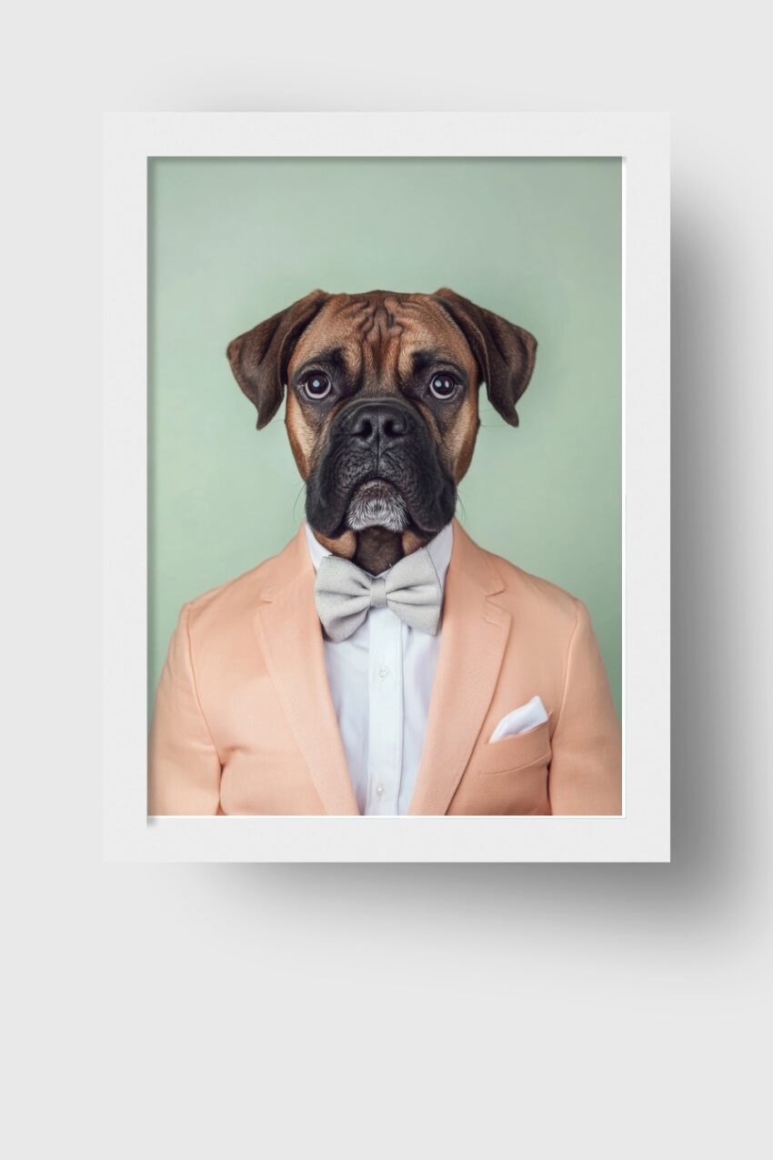 Fotografie Poster Hund im Anzug braun grau
