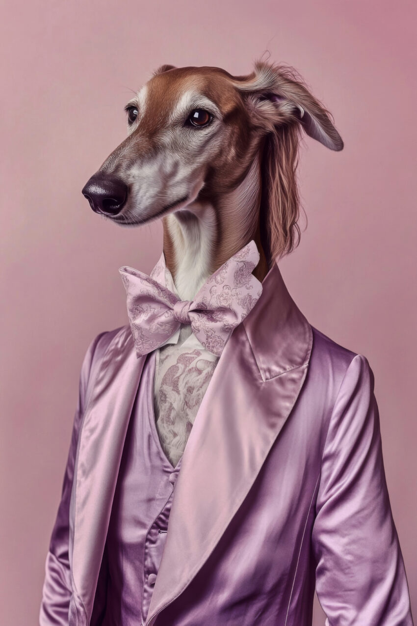 Fotografie Poster Windhund Porträt elegant lila
